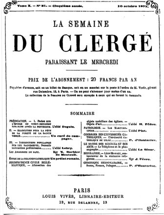 semaine du clergé
